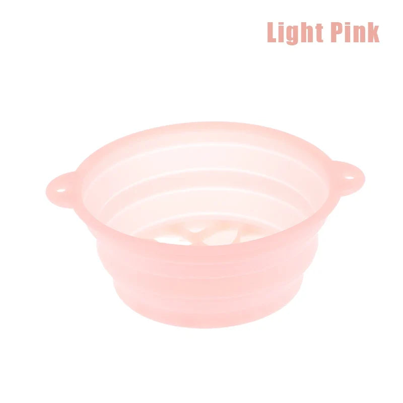 Foldable Silicone Face Ice Bath Bowl – Portable Facial Basin Facial Plunge Basin Qme Light pink