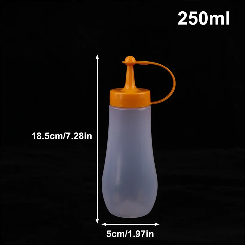 Squeeze Condiment Bottles for Ketchup, Sauces & Seasoning Condiment Squeeze Bottle Qme 250ml Round