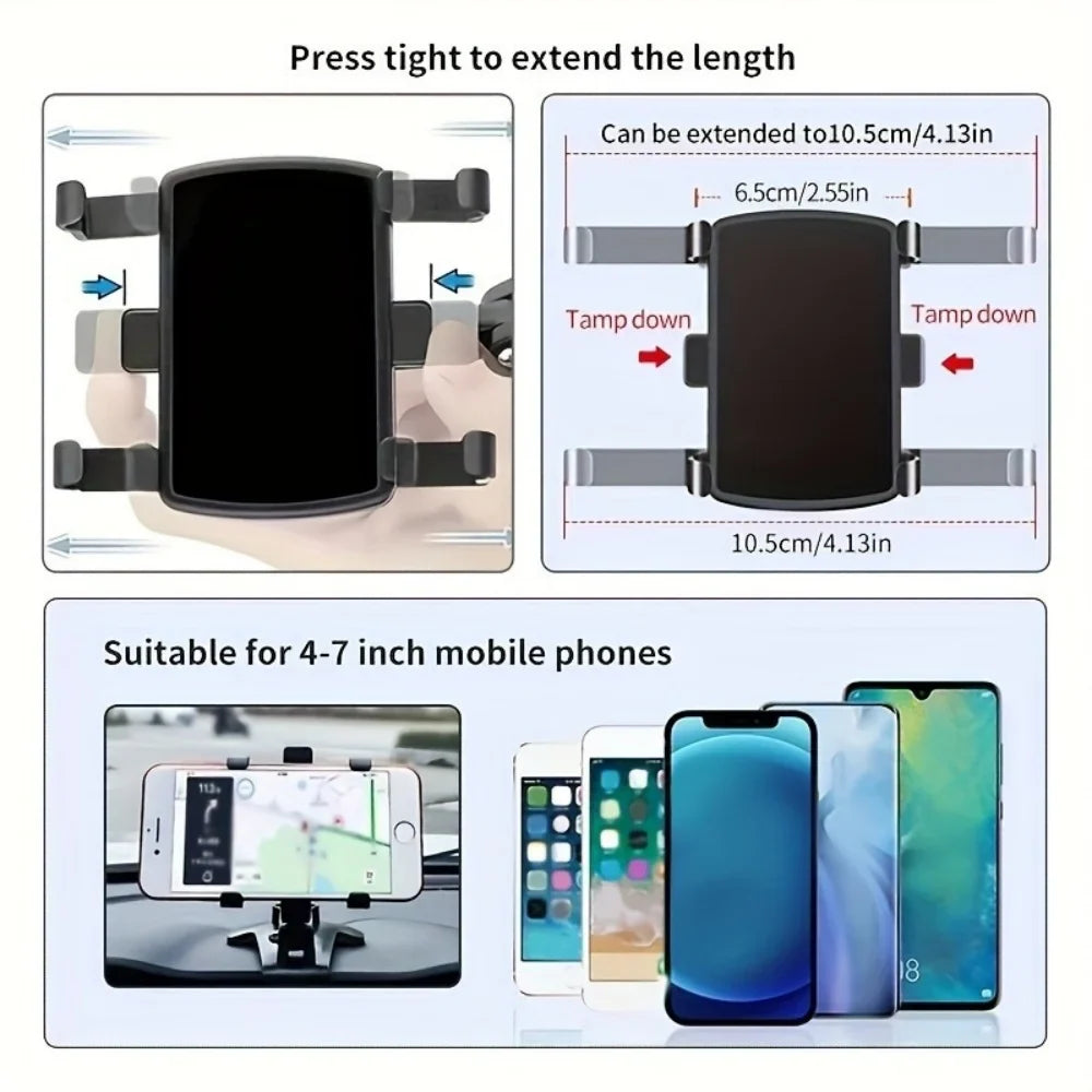 Universal Car Phone Holder Dashboard Clip Mount | GPS Ready Car Phone Mount Qme