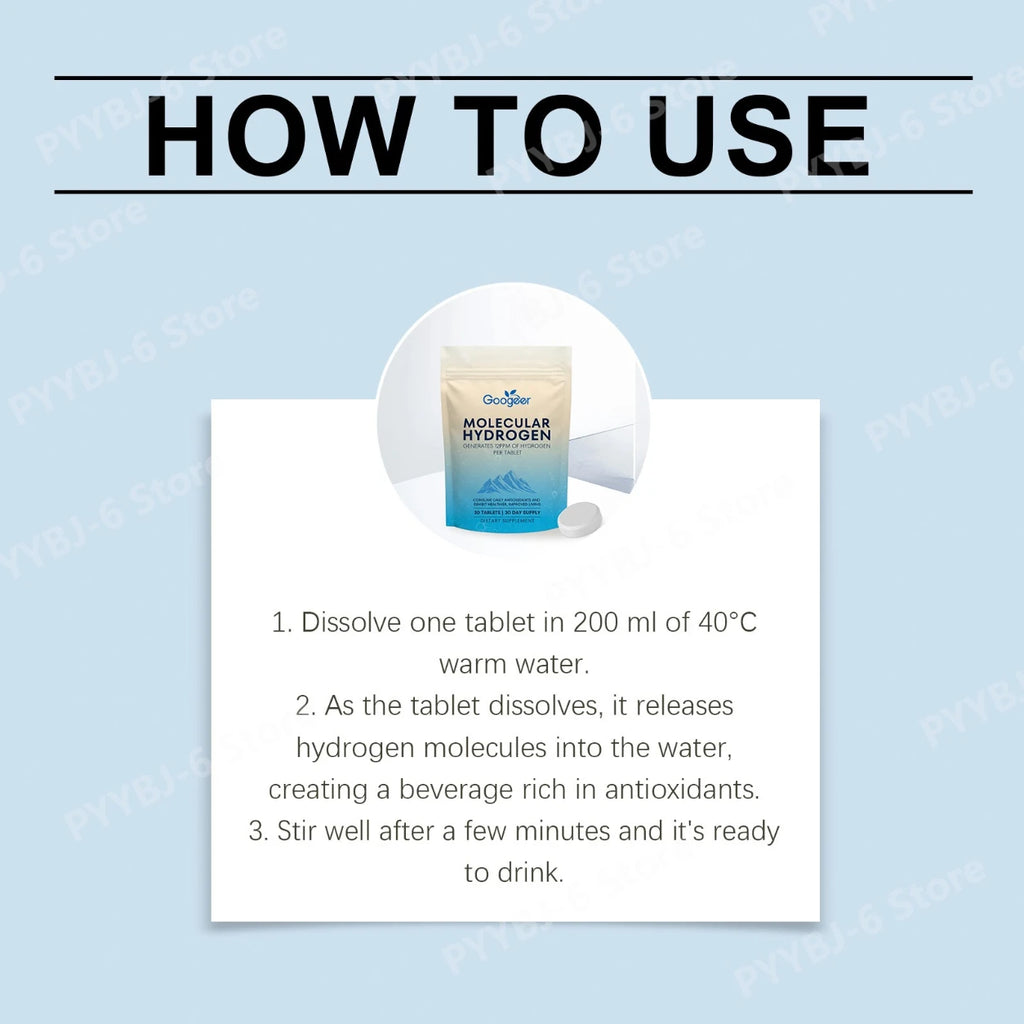 Googeer Molecular Hydrogen Tablets 30ct – Magnesium Antioxidant Hydrogen Supplement Tablet Qst