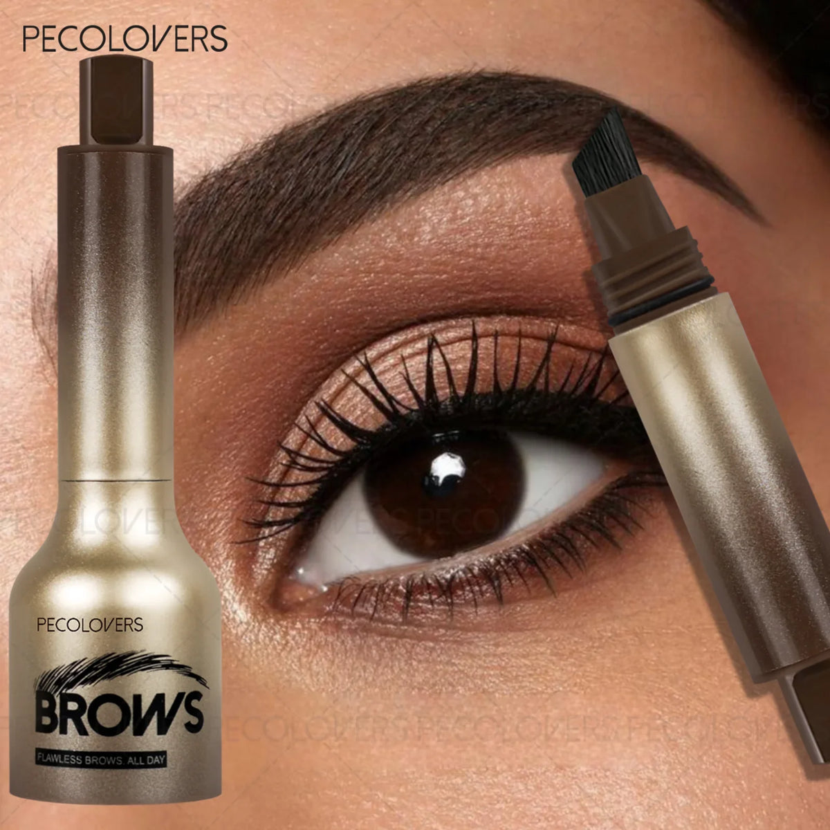 Waterproof Travel Eyebrow Powder Angled Brush – Blendable Eyebrow Powder Brush Qme