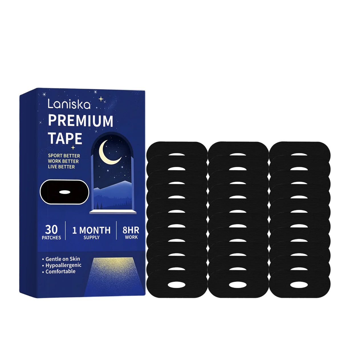 Laniska Sleep Mouth Tape 30 Pcs – Nasal Breathing Aid Sleep Mouth Tape Qst 30pcs boxed