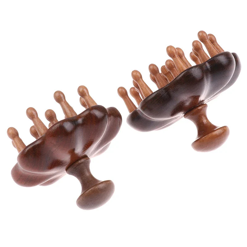Wooden Scalp Massage Comb – Anti-Static Wide-Tooth Gua Sha Scalp Massage Comb Qme
