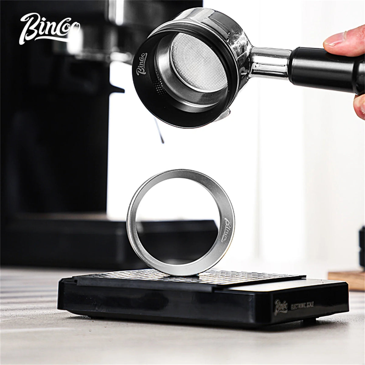 Bincoo Magnetic Dosing Ring Anti-Static Funnel 51/58mm Espresso Dosing Ring Qst