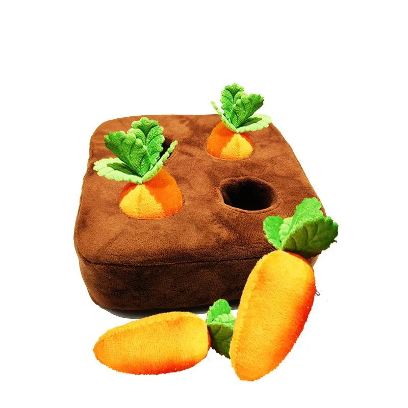 Interactive Dog Snuffle Mat – Carrot Plush Nose Work Puzzle Toy Dog Puzzle Toy Qme Chocolate