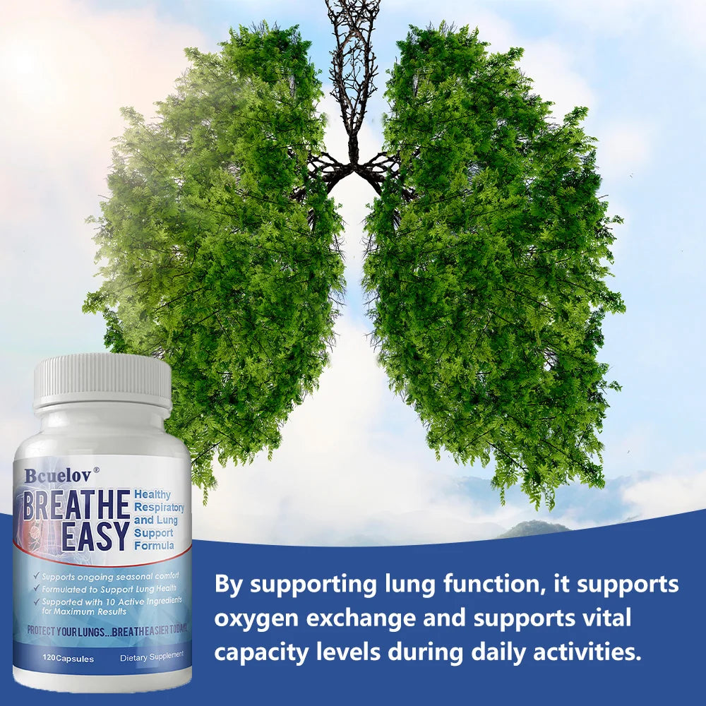 Bcuelov Lung & Bronchial Support Capsules – Vitamin C & K-2 Respiratory Supplement Qst