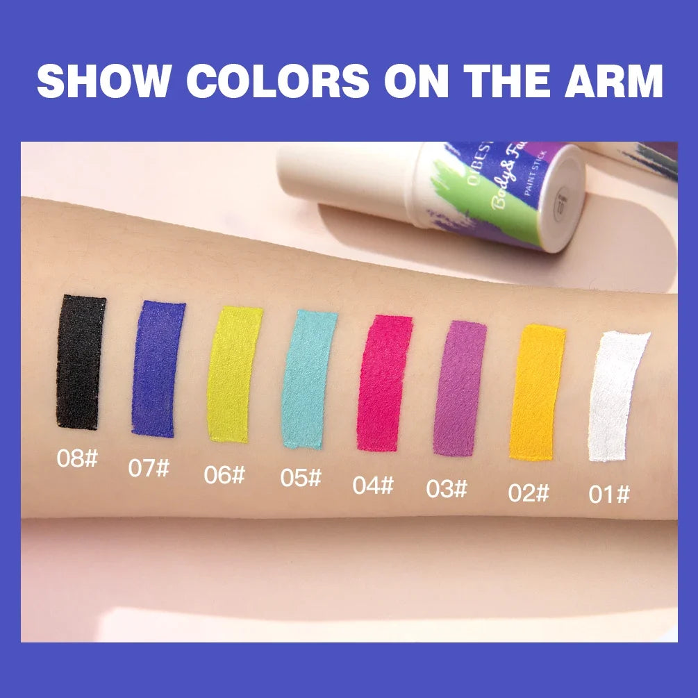 QIBEST Blendable Body Paint Stick – Colorful Eye & Face Makeup Body Paint Makeup Stick Qme