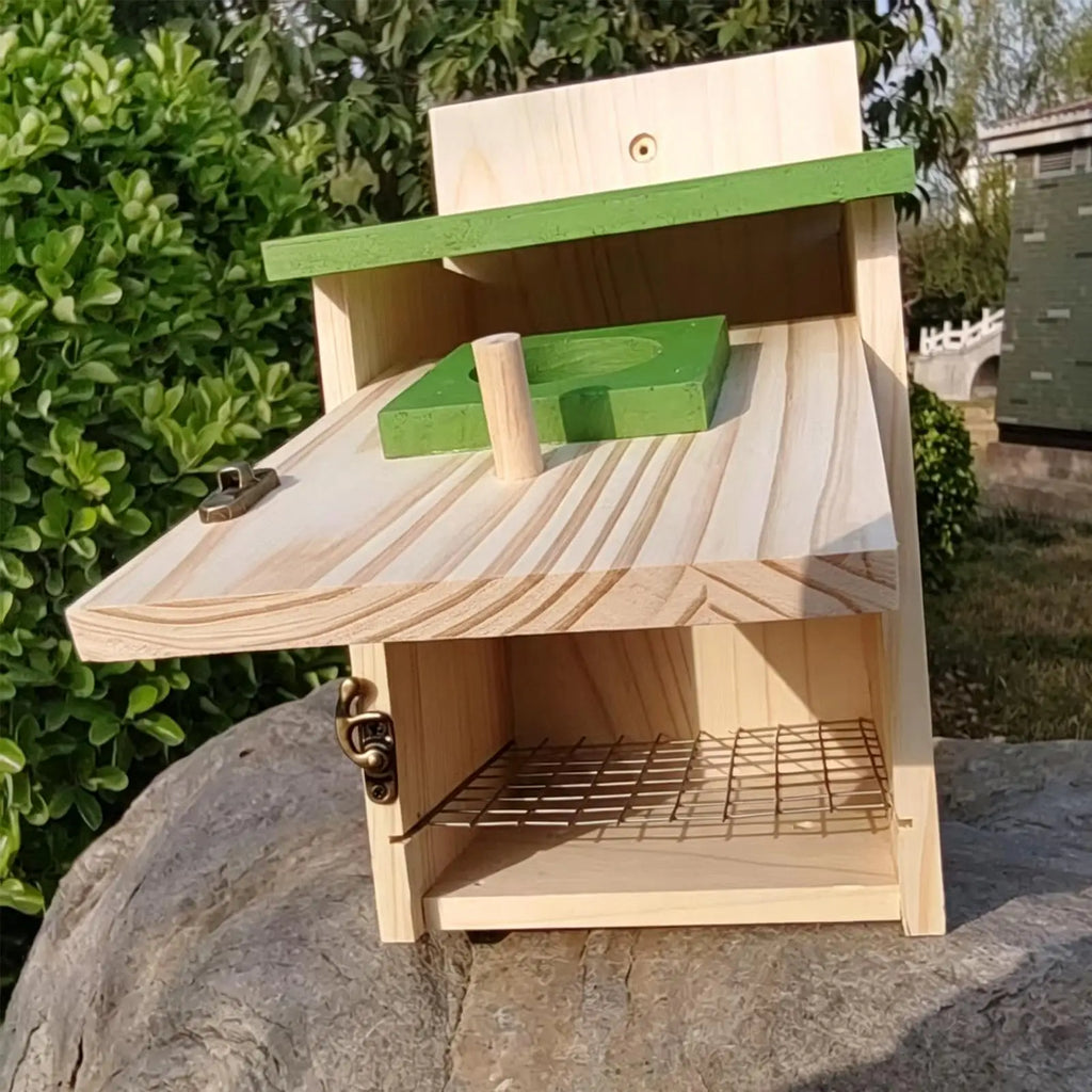 Large Wooden Owl House – Ventilated Weather-Resistant Nesting Box Outdoor Owl Nesting Box Qme
