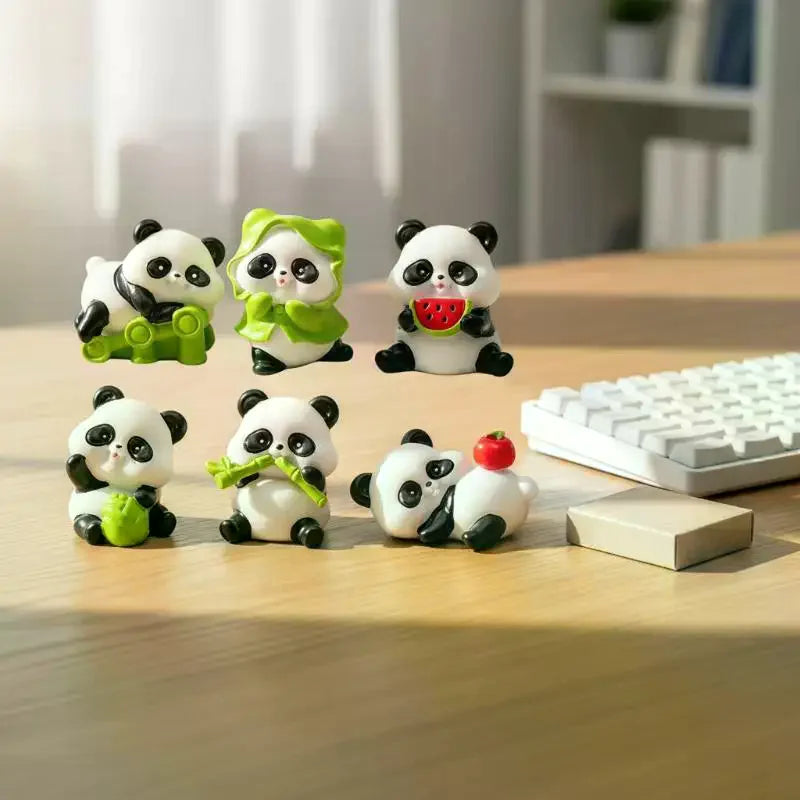 Mini Panda Figurines for Terrarium, Bonsai & DIY Micro Landscape Miniature Figurine Qme