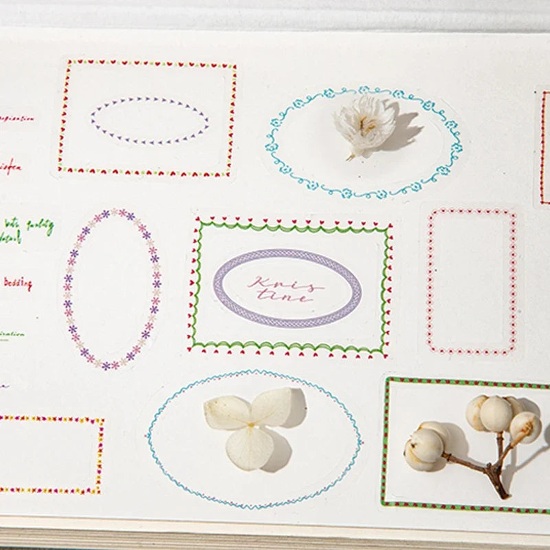 Watercolor Die-Cut Border Stickers | Journal & Collage Decor Decorative Stickers Qme