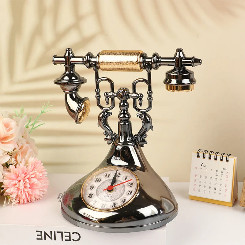 European Retro Pendulum Alarm Clock – Desktop Décor Ornament Decorative Alarm Clock Qst