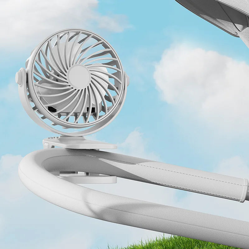 USB Rechargeable Clip Fan – Mini Portable Stroller & Desk Fan Clip Fan Qme white USB Type-C