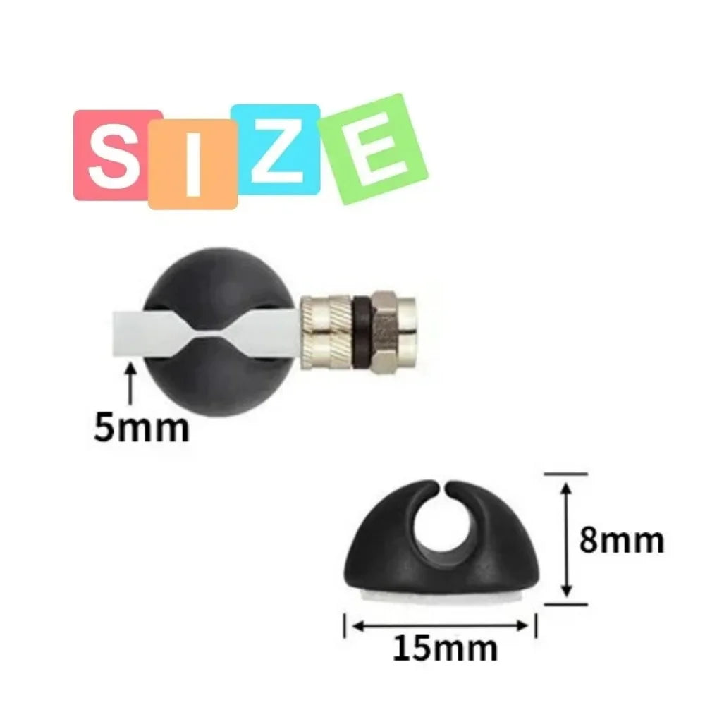 Silicone Cable Clips & Charger Holder Set – 20pcs Easy Install Cable Clip Organizer Qme