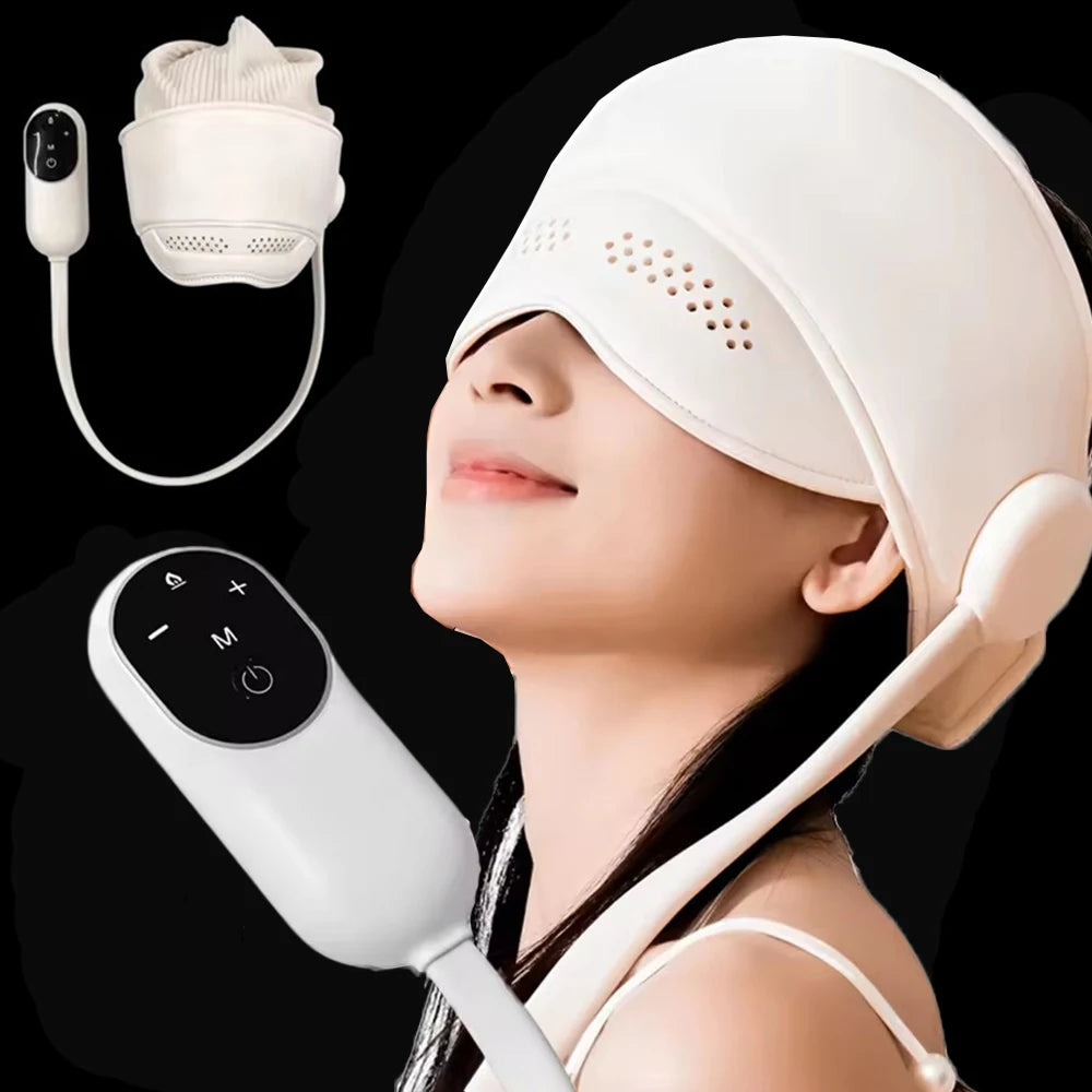Electric Airbag Head & Eye Massager – Graphene Heating, 4 Modes Electric Head Massager Qst