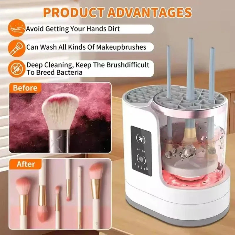 3-in-1 Electric Makeup Brush Cleaner, Dryer & Holder Makeup Brush Cleaner Qst