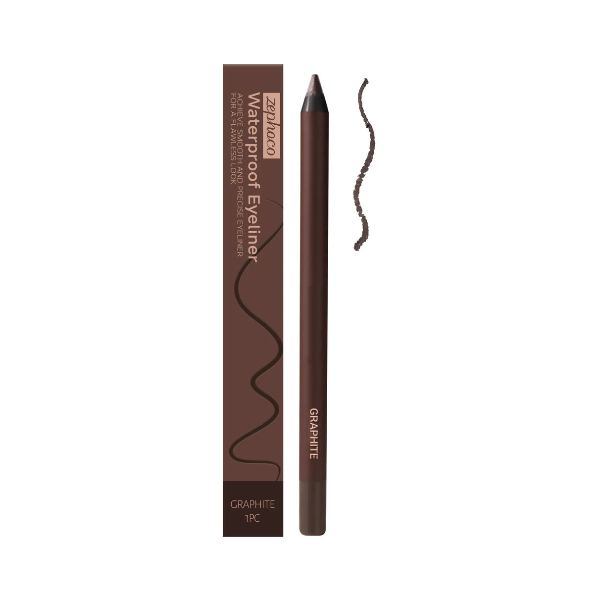 Zephoco Brown Gel Eyeliner Pencil – Waterproof, Long-Lasting Gel Eyeliner Pencil Qst Graphite