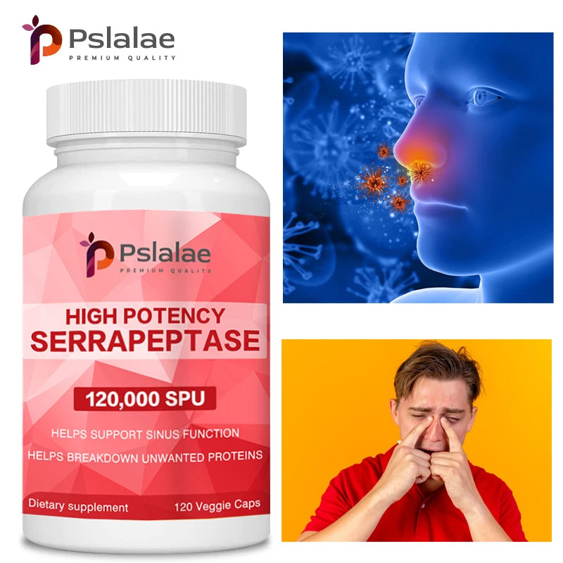 Serratiopeptidase Capsules – Sinus & Immune Support | Pslalae Enzyme Supplement Qst