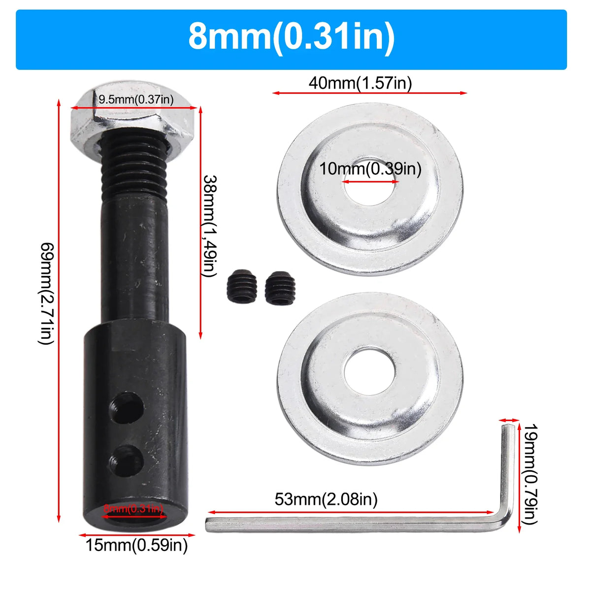 Spindle Adapter Motor Shaft Coupler Extender Sleeve Chuck Shaft Coupler Adapter Qme 8MM