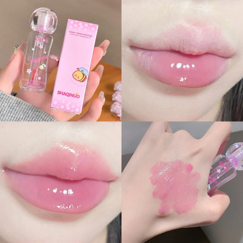 SHAQINUO Honey Lip Oil | Color-Changing Moisturizing Gloss Lip Oil Gloss Qme S9123