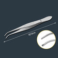 Qme Precision Stainless Steel Tweezers – Elbow & Hook Tip Cosmetic Tweezers Qme Silver
