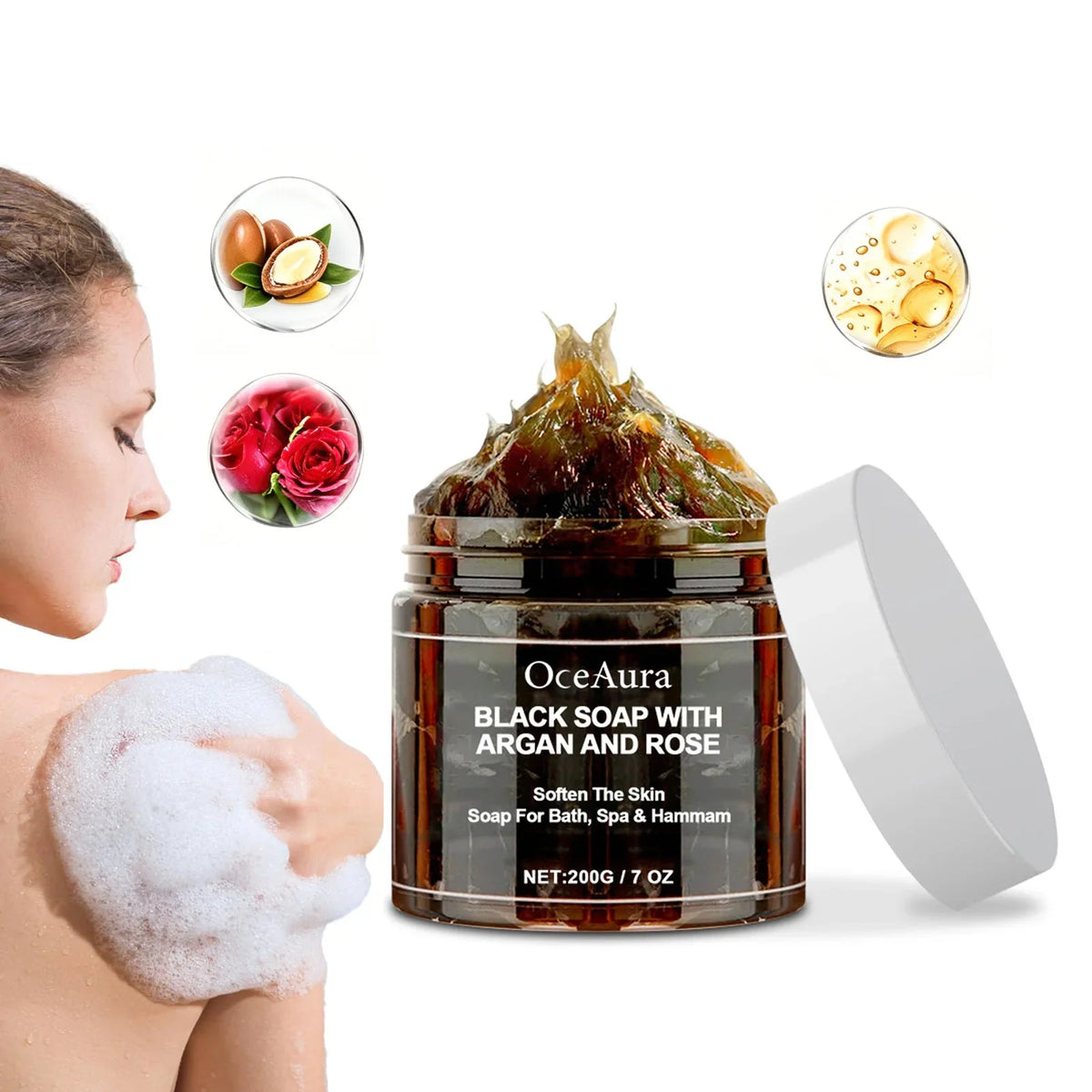 Black Purifying Body Scrub Soap – Exfoliating & Moisturizing Body Scrub Soap Qme