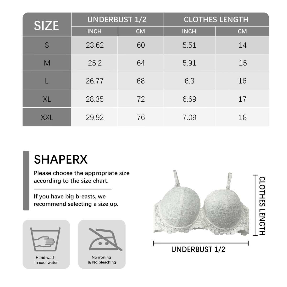 Zeriluna Lace Push-Up Underwire Bra – Detachable Straps, Deep V Push-Up Lace Bra Qst