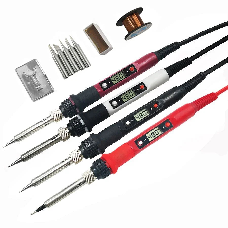 80W Digital Soldering Iron Kit – Temperature Adjustable 110V/220V Soldering Iron Kit Qme