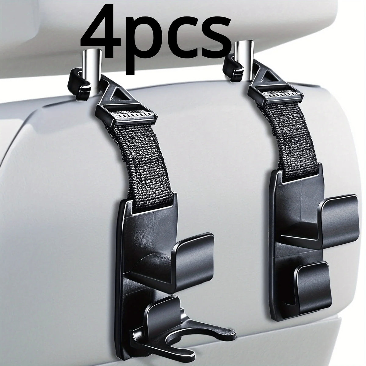 Car Headrest Hook Purse Hanger & Seat Organizer – Black Car Seat Organizer Qme Black