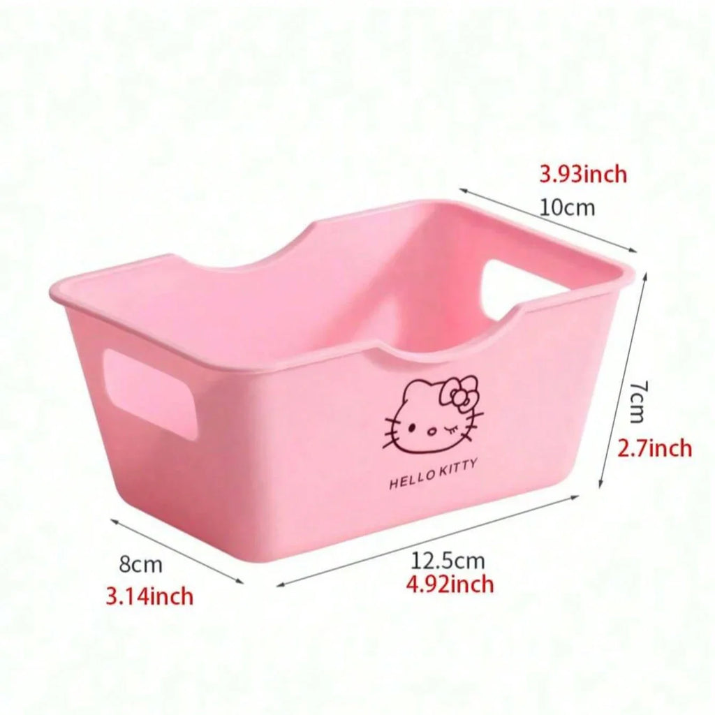 Hello Kitty Desktop Storage Basket | Cute Desk Organizer Desktop Storage Basket Qme