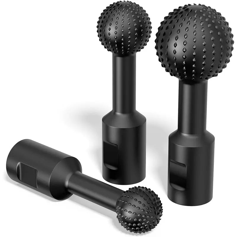 Ball Gouge Sphere Rotary Burr 3-PC Set 5/8-11 Thread Angle Grinder Rotary Burr Set Qme Default Title