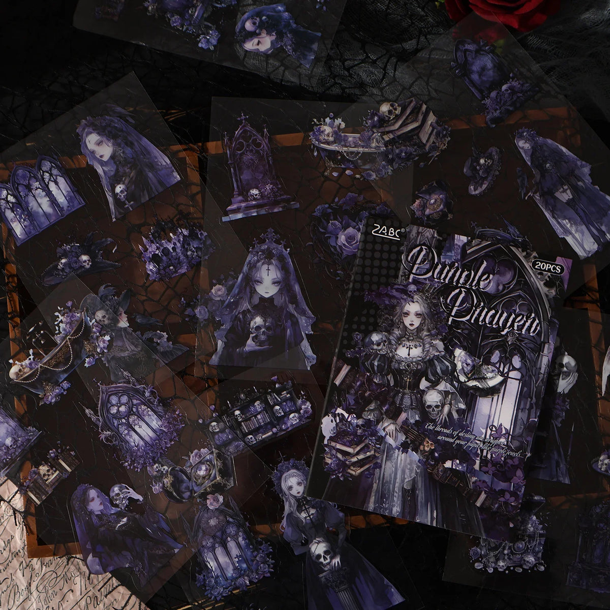 Gothic Vampire Decorative Sticker Book – 80 Sheets Decorative Sticker Book Qme