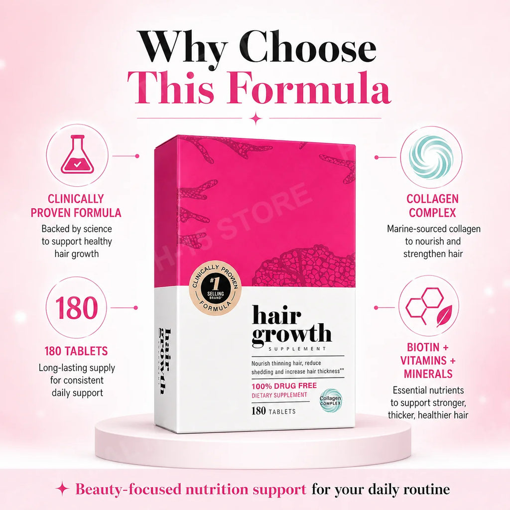 Hair Support Supplements – Biotin & Marine Collagen, 180 Tablets Hair Beauty Supplement Qst