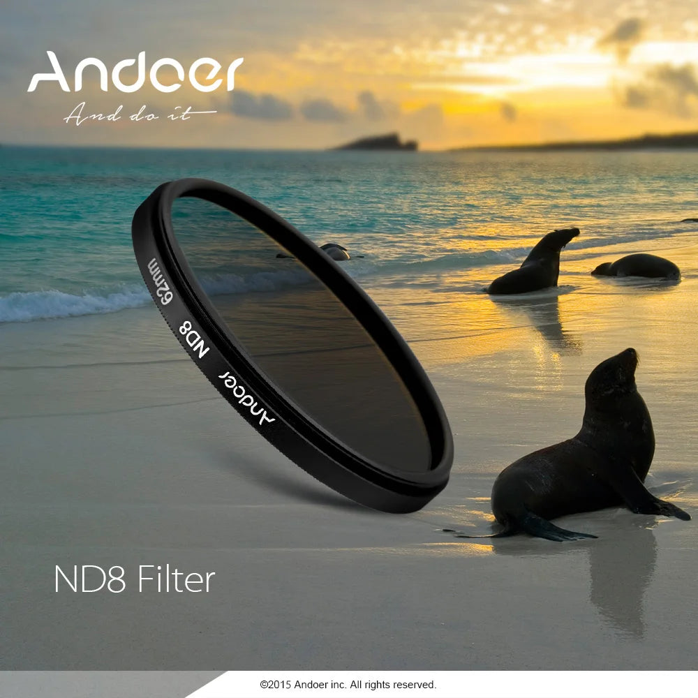Andoer 72mm UV CPL ND8 Lens Filter Kit for DSLR Cameras Camera Lens Filter Kit Qst