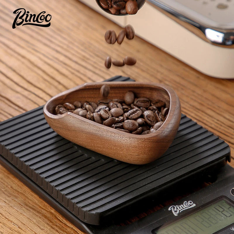 Bincoo Solid Wood Coffee Dosing Tray – Espresso & Pour Over Coffee Dosing Tray Qst