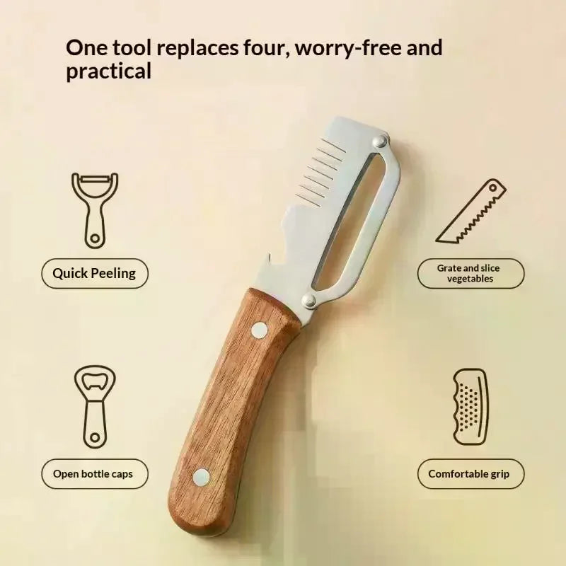 3-in-1 Serrated Vegetable Peeler, Knife & Bottle Opener Vegetable Peeler Tool Qme