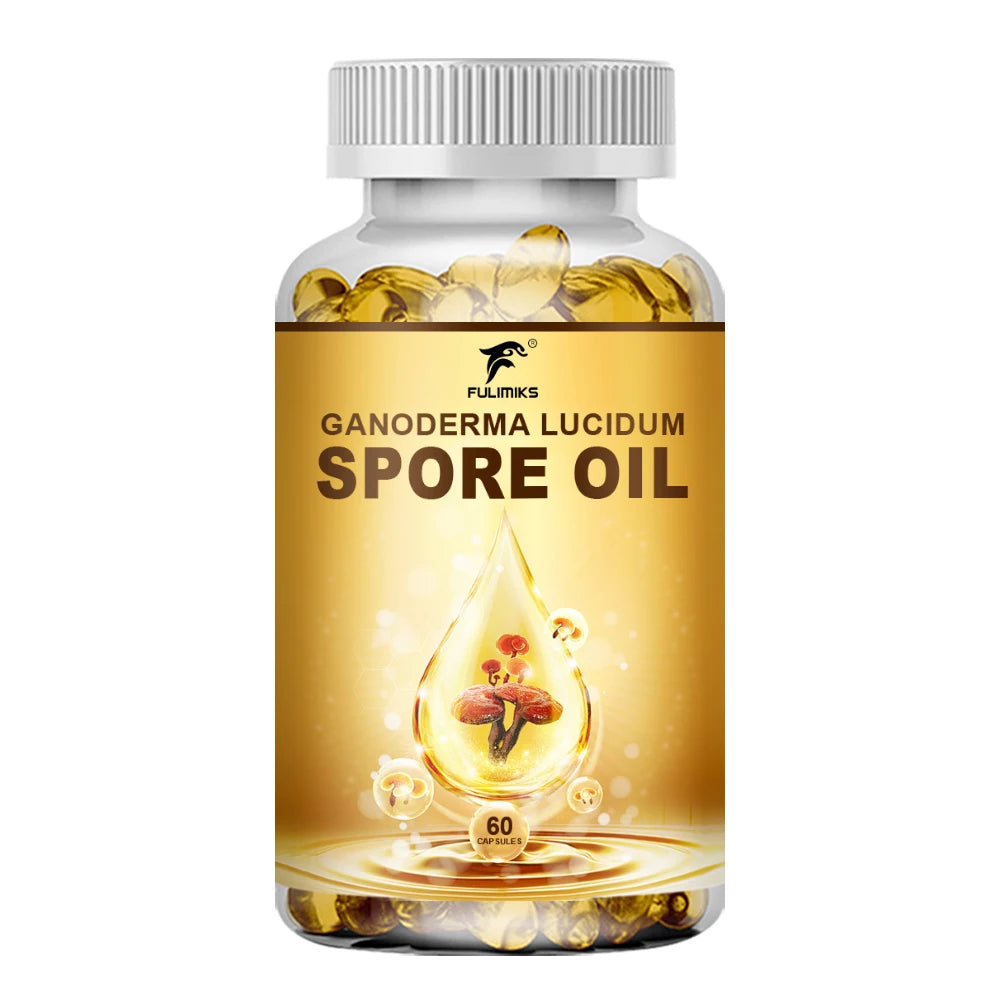 Fulimiks Ganoderma Lucidum Spore Oil Capsules – 60/120 Softgels Herbal Supplement Qst 1 Bottles 60pcs