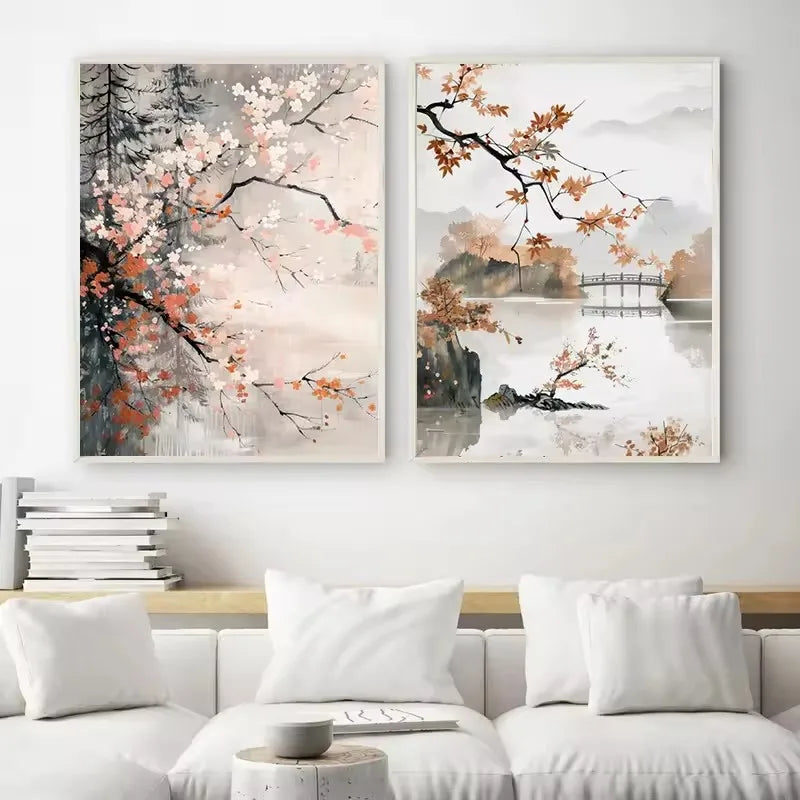 Zen Minimalist Landscape Canvas Print | Frameless Wall Art Canvas Wall Art Qst