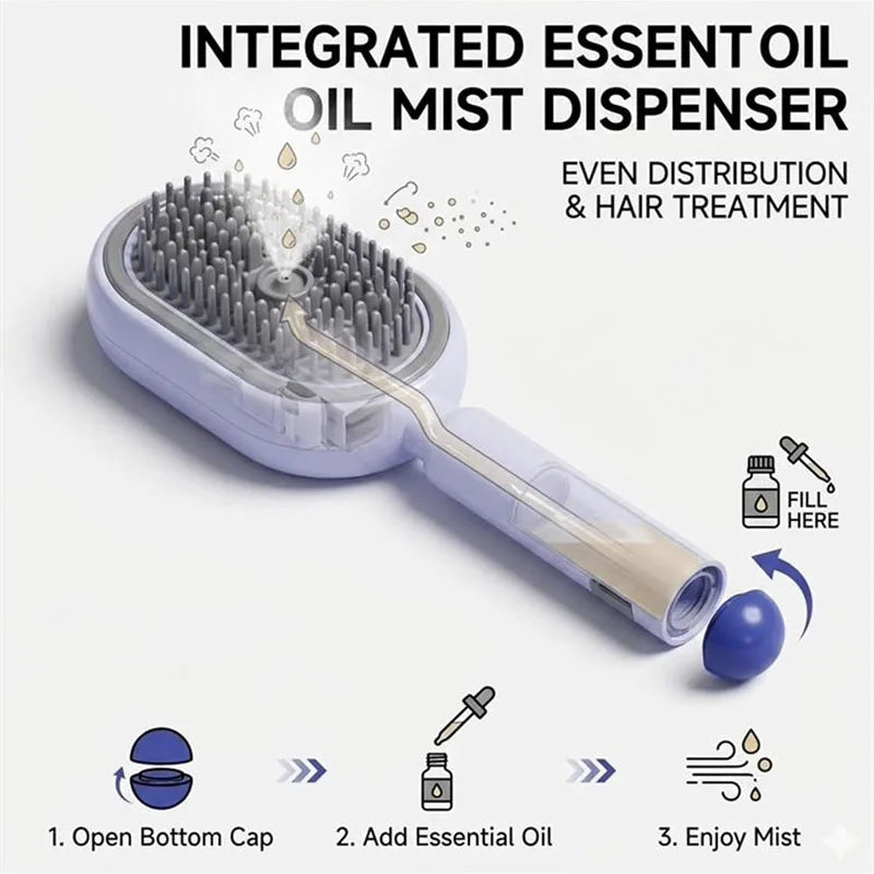 3-in-1 Electric Spray Scalp Massage Comb – Steam & Oil Brush Electric Hair Brush Qst