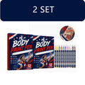 12-Color Body Paint Markers – Washable Face & Nail Art Pens Body Paint Markers Qst 2set