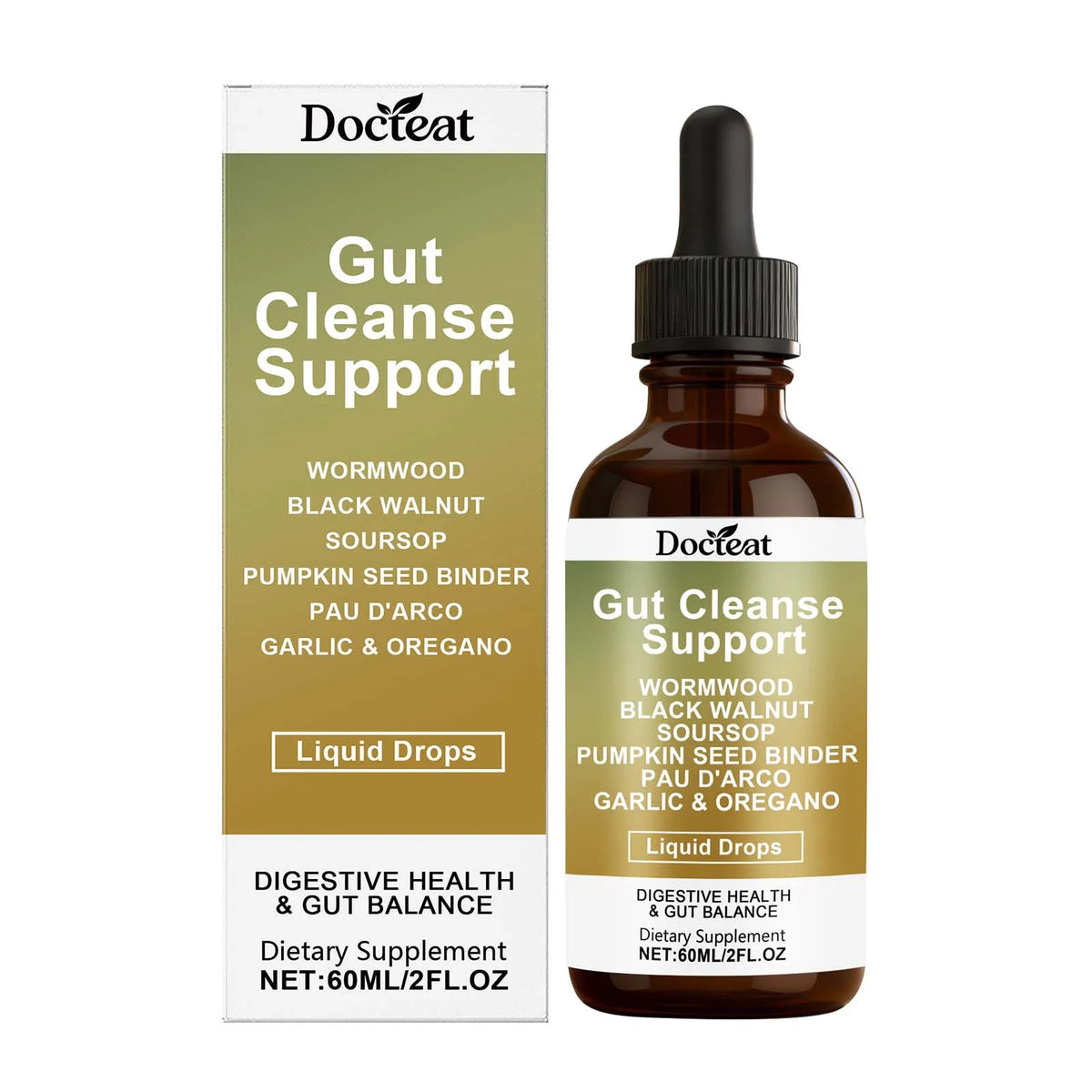 Black Walnut & Wormwood Herbal Digestive Support Drops 60ML Herbal Supplement Drops Qst