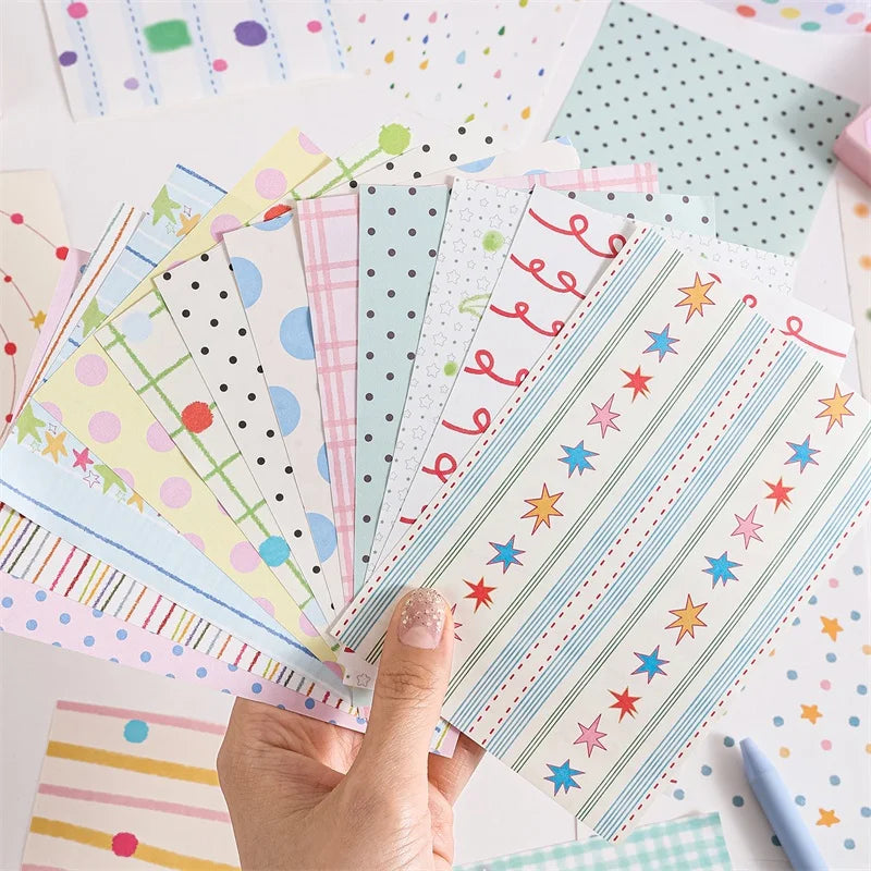 TIANZI 100-Pc Colorful Scrapbooking Background Paper Set Scrapbooking Paper Set Qme