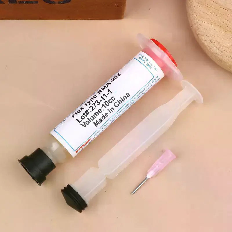 10ml Flux Solder Paste Syringe with Flexible Tip – 10cc Solder Flux Syringe Qme