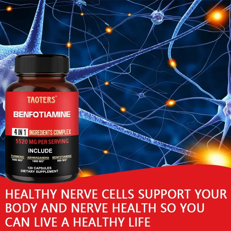 600mg Benfotiamine Capsules – Vitamin B1 Glucose & Nerve Support Vitamin B1 Supplement Qst