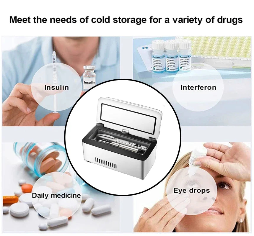 Portable Insulin Cooler – USB & Car Mini Medical Refrigerator Medical Mini Cooler Qst