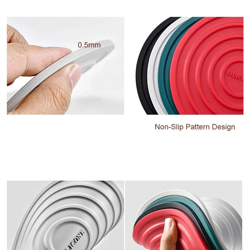 Silicone Trivet Mats & Pot Holders – Round Insulated Coasters Silicone Trivet Mat Qme