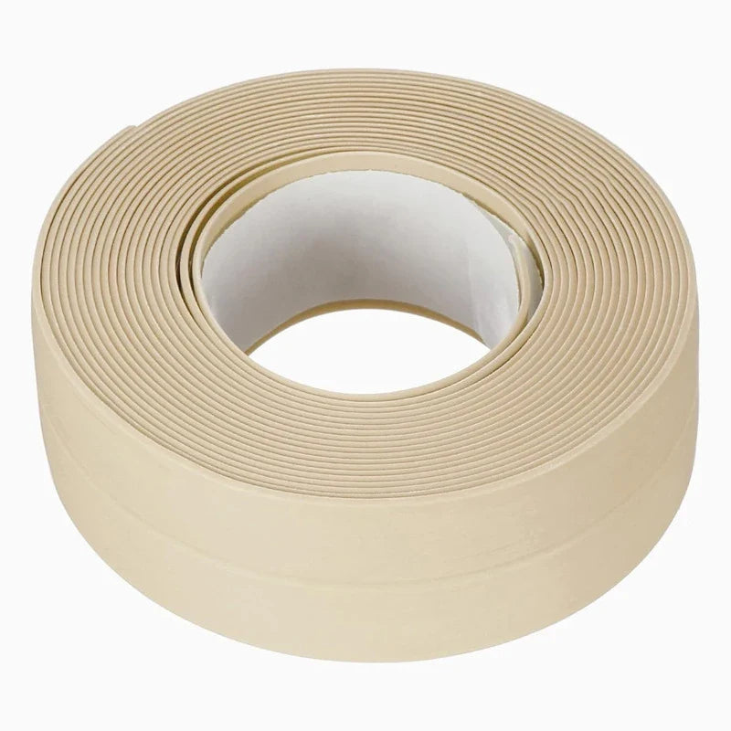Waterproof PVC Self-Adhesive Sealing Tape Strip – Kitchen & Bath Sealing Tape Strip Qme 16M(52.5 Feet) Beige 3.8CM(1.5inch)