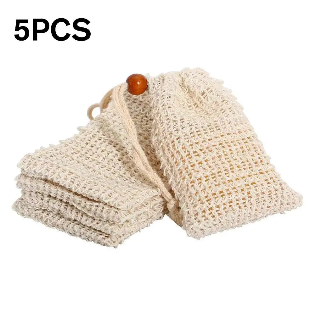 Natural Cotton Linen Soap Saver Bag | Mesh Exfoliator Pouch 5pk Soap Saver Bag Qme 5pcs China