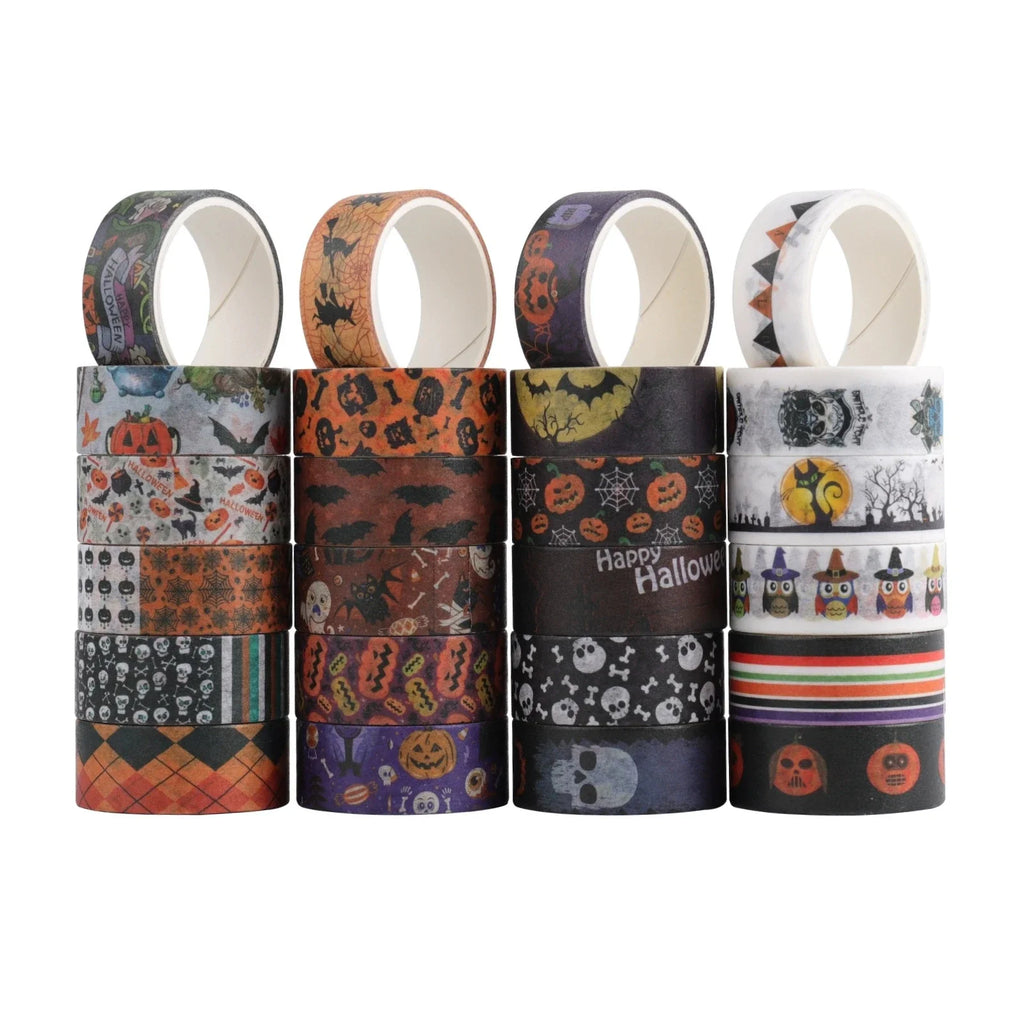 24 Rolls Halloween Washi Tape Set – Decorative Masking Tape Decorative Washi Tape Qme