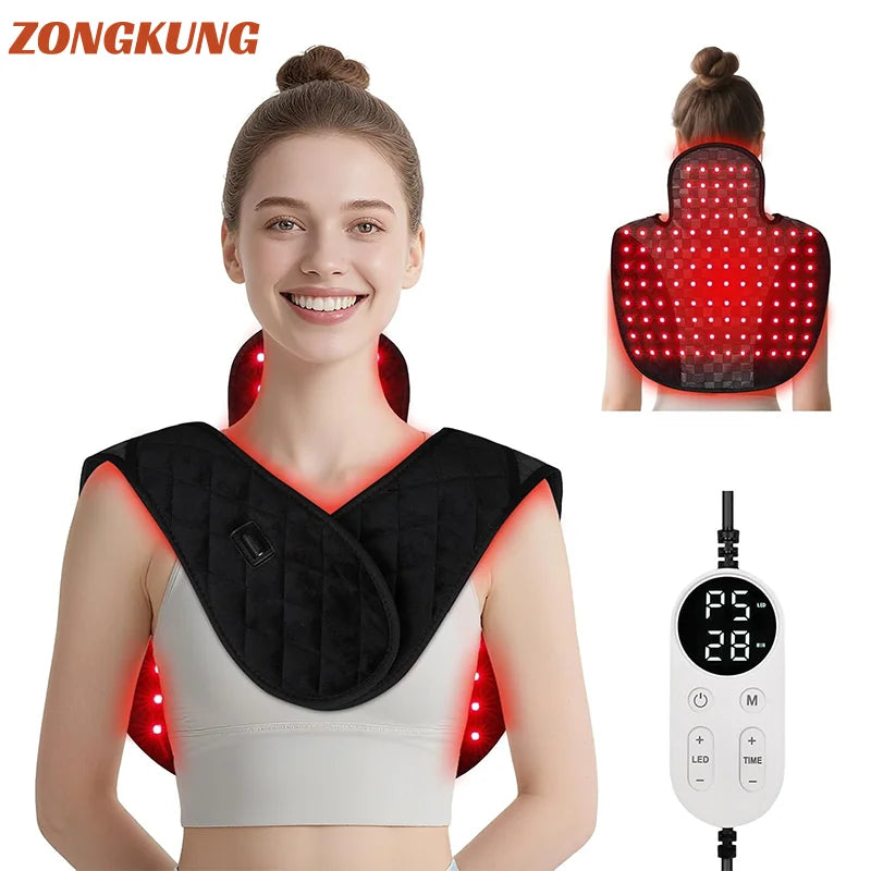 104 LED Red Light Therapy Wrap – Neck & Shoulder 660nm 850nm Light Therapy Wrap Qst
