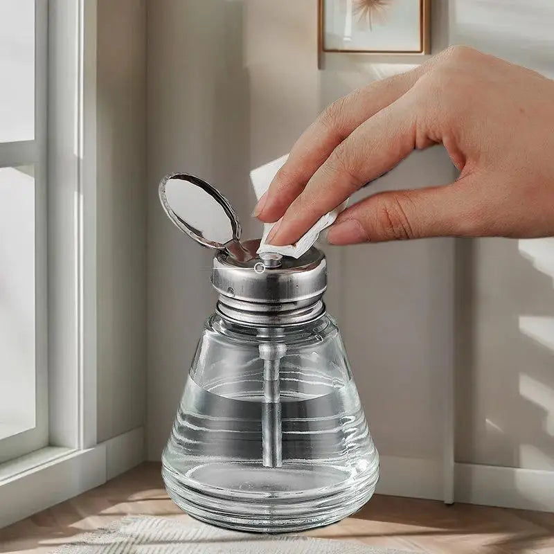 Refillable Glass Pump Dispenser Bottle – Nail Polish & Remover Nail Pump Dispenser Qme